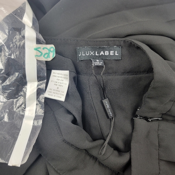 NWOT JLUXLABEL Clara wideleg pleated trousers in black Size small - Picture 9 of 9